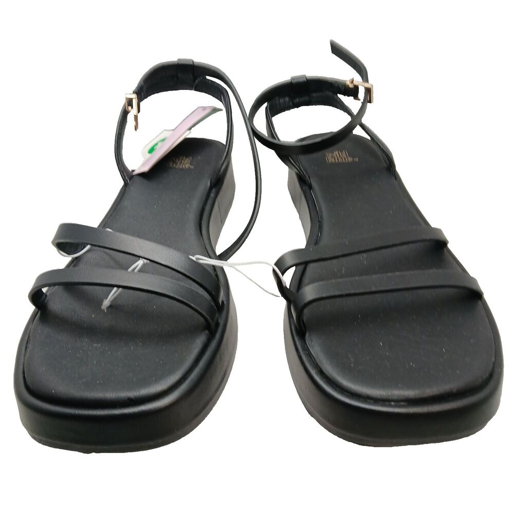 Wild Fable Wrenley Womens Black Memory Foam Flat Sandals Size 10 NEW
